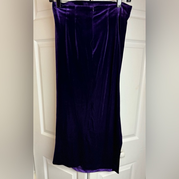 Royal Purple Velvet Midi Skirt - Picture 2 of 4